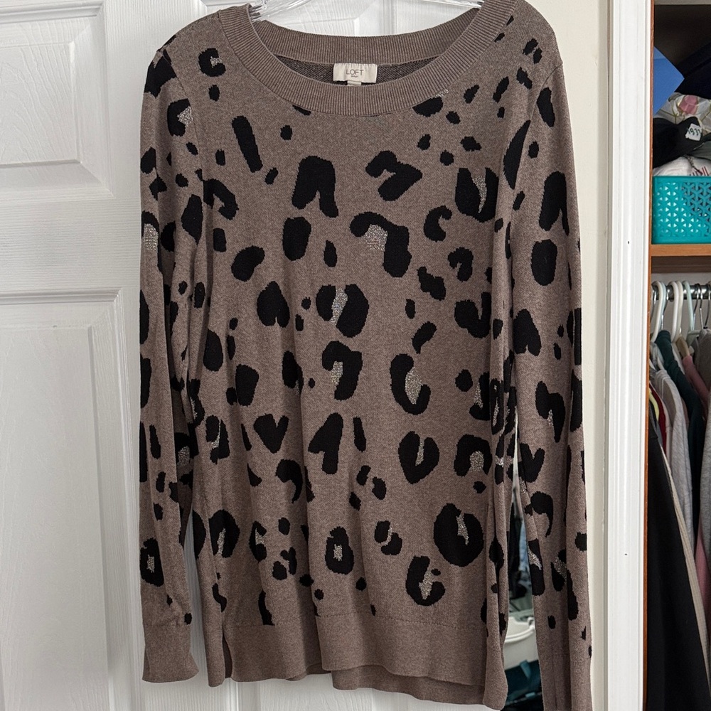 LOFT Knit Sweater in Brown and Black